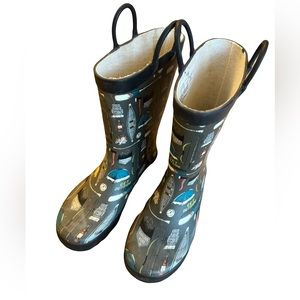 Western Chief Rain Boots Size 1 Happy Camper Coal